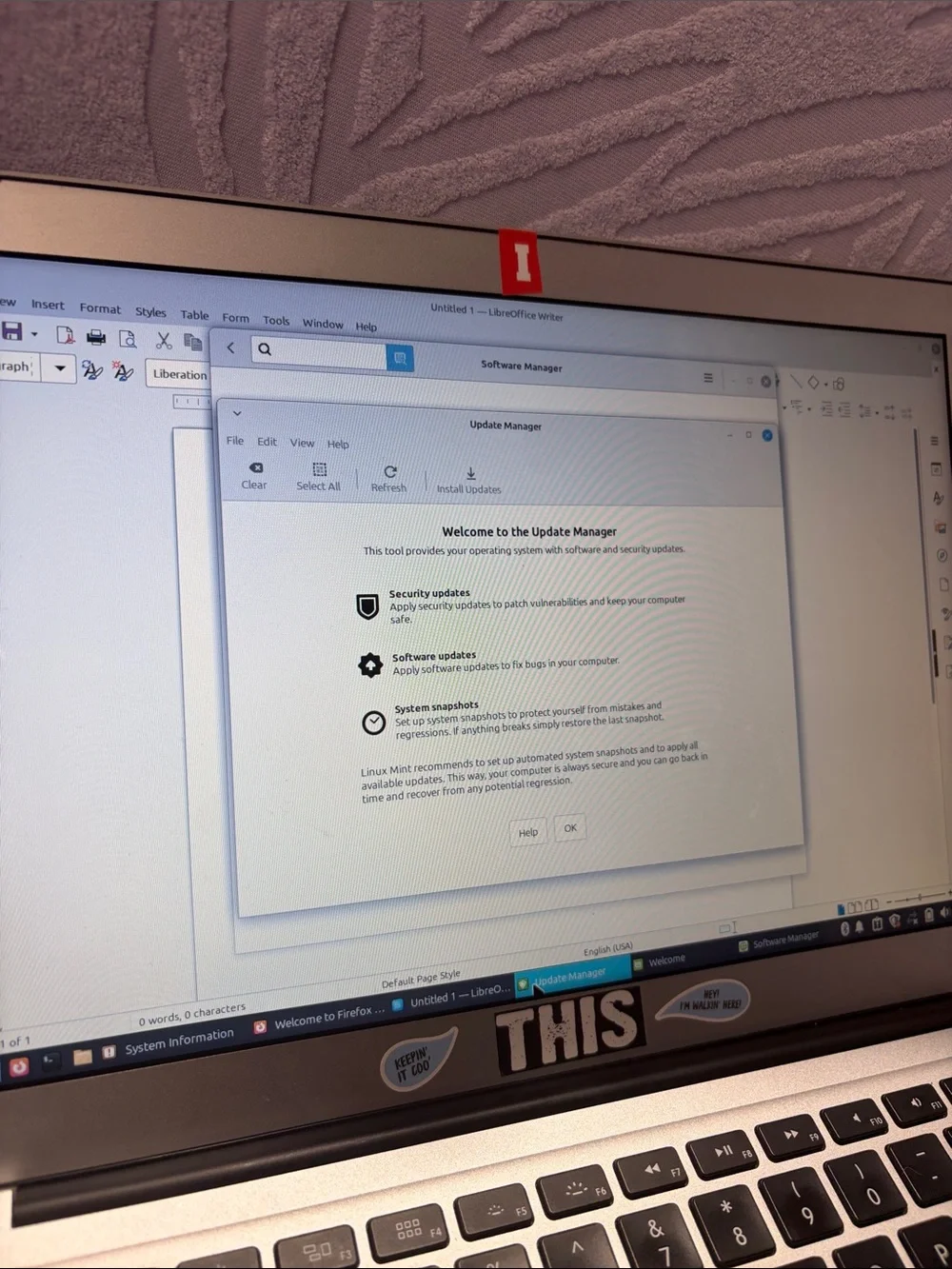 Apple MacBook Air Silver Accent with Linux Mint XFCE 64 bit